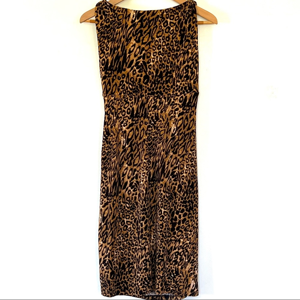 Lauren Ralph Lauren Ruched Sheath V-Neck  Sleeveless Cocktail Midi Dress Sz 6 - Picture 7 of 8